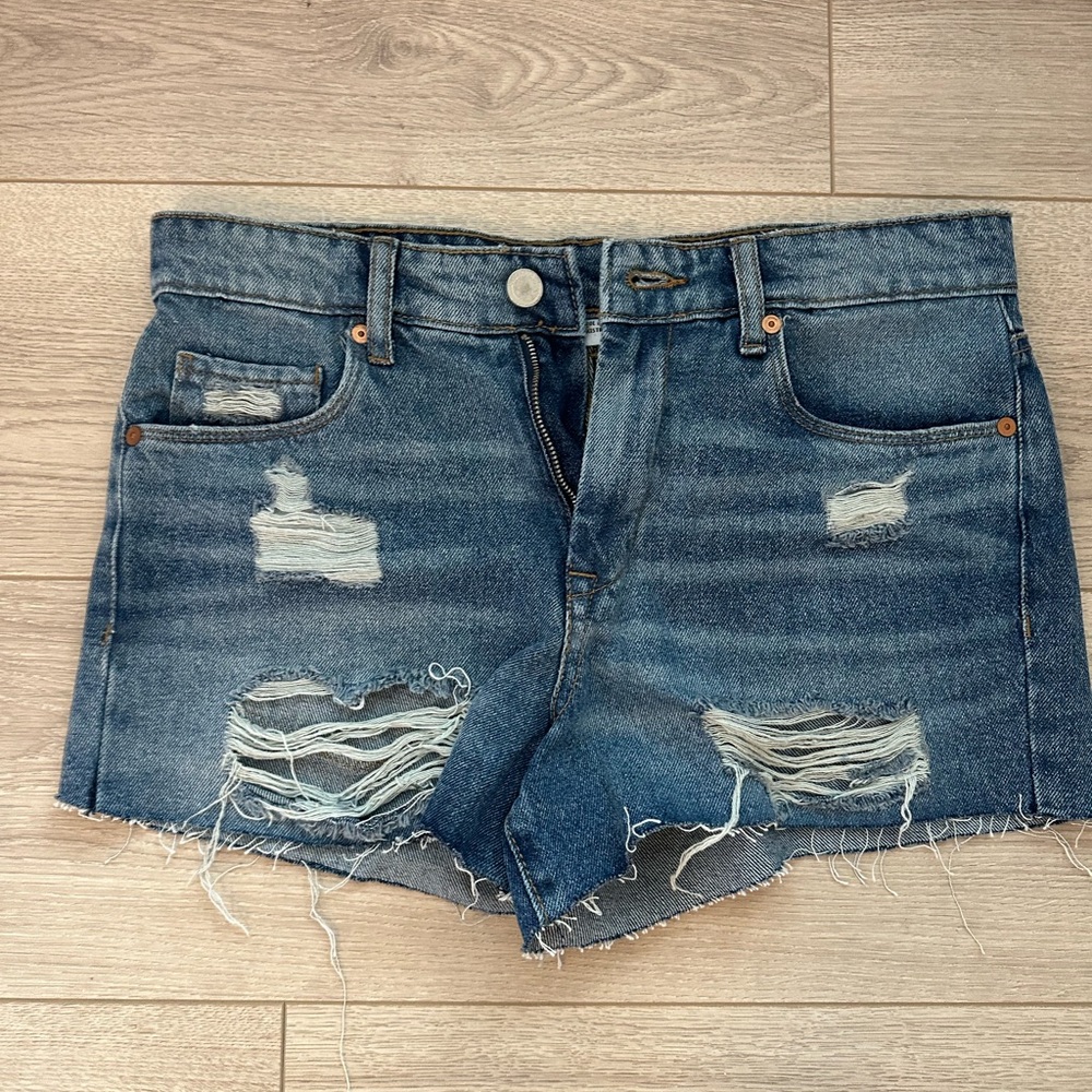 Blank NYC Blue Ripped Jean Shorts